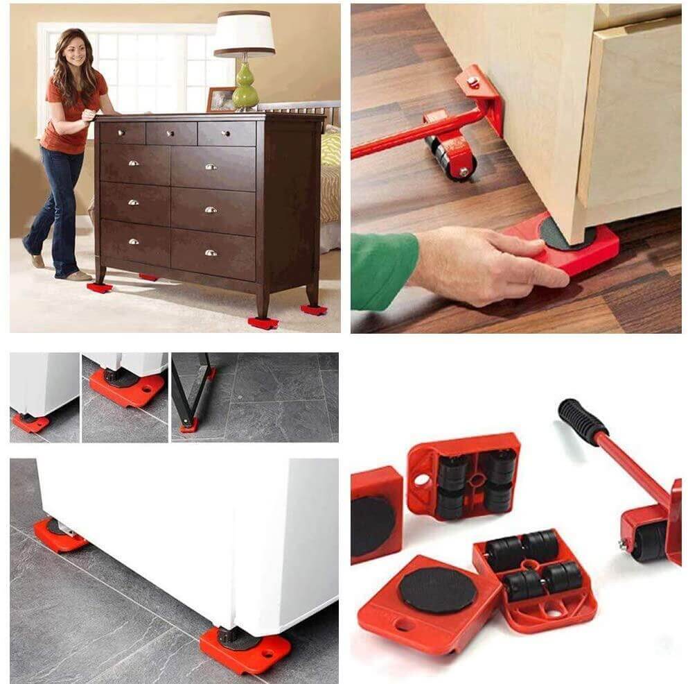 5-in-1 Heavy Furniture Moving Tool Set – Easy Transport Lifter & Shifter Kit for Home & Office