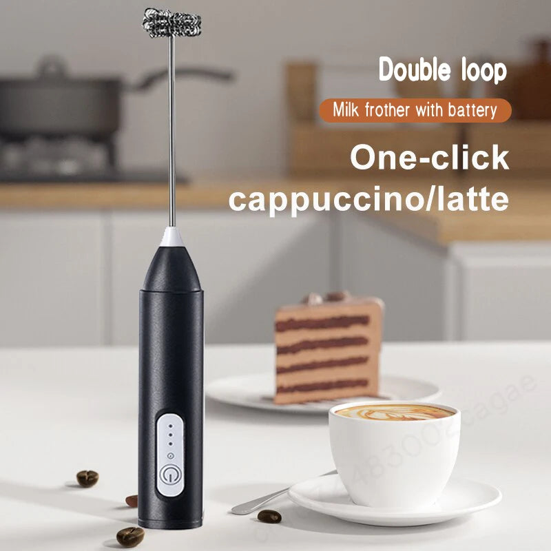 Electric Coffee Milk Frother Handheld Whisk Egg Beater Mixer