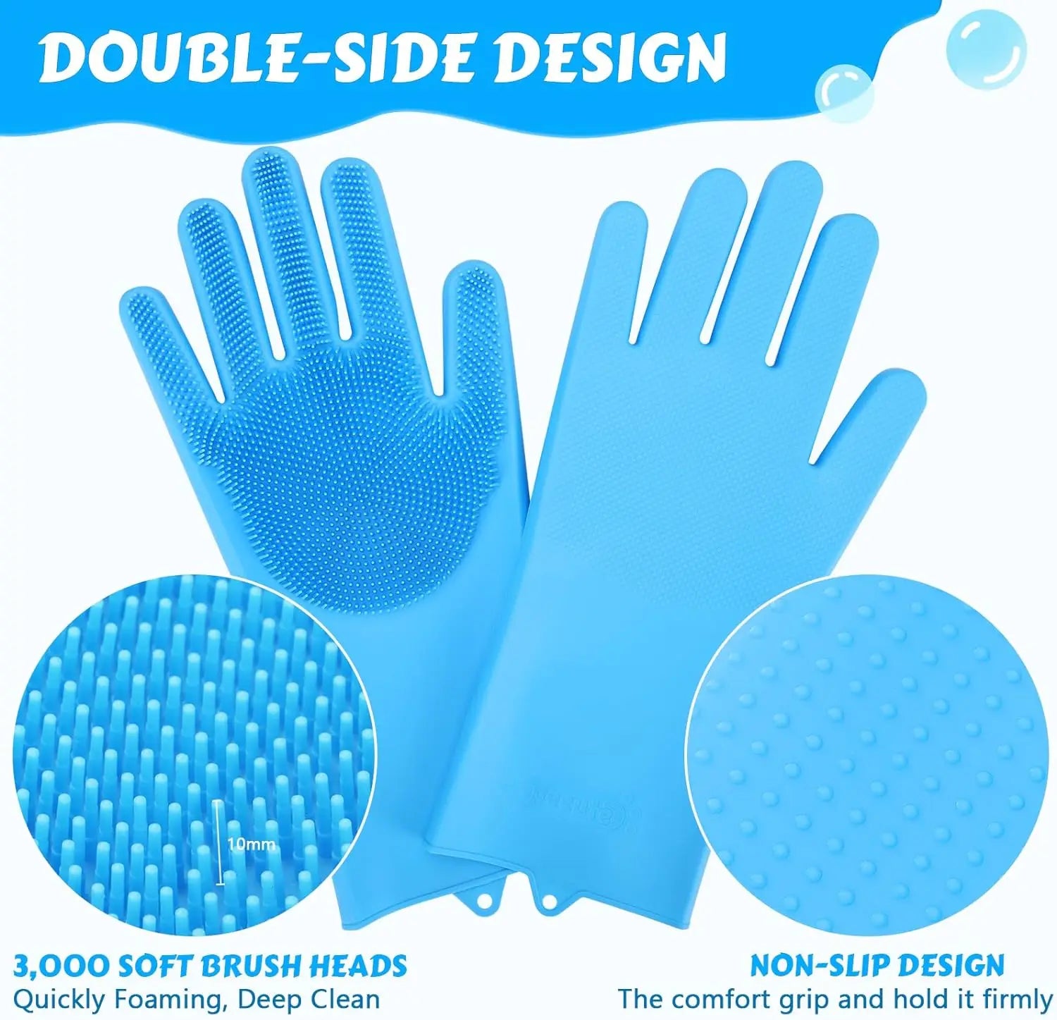 Pet Grooming Gloves – Dog & Cat Bathing Hair Removal Silicone Gloves