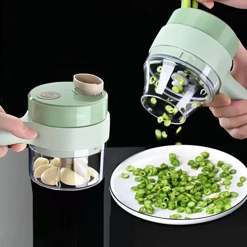 4-in-1 Electric Vegetable Cutter Handheld Wireless Food Chopper