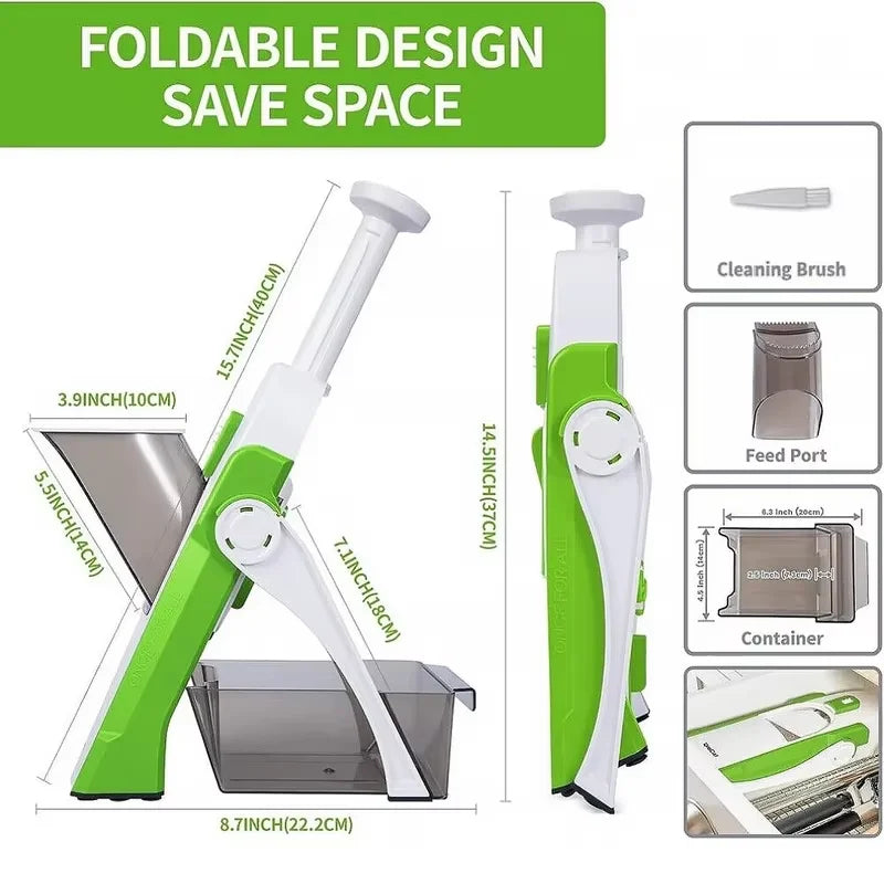 Mandoline Slicer – Safe Adjustable Vegetable Cutter & Manual Grater