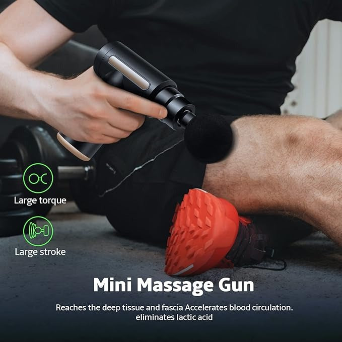 4-in-1 Deep Tissue Massage Gun – Percussion Massager with 4 Interchangeable Attachments