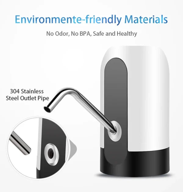 Automatic Electric Water Bottle Pump Dispenser – USB Rechargeable One-Touch Water Pump