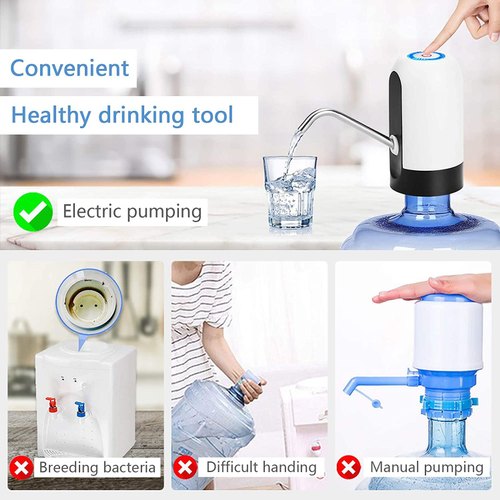Automatic Electric Water Bottle Pump Dispenser – USB Rechargeable One-Touch Water Pump