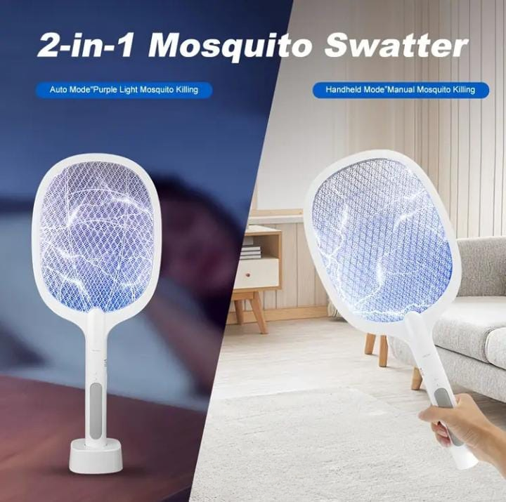 Rechargeable Mosquito Racket with Stand | Electric Insect Killer Bat for Indoor & Outdoor Use