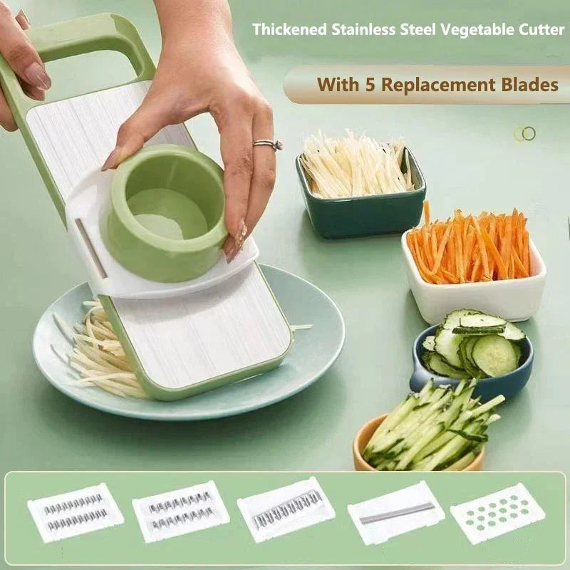 5-in-1 Multi-Functional Vegetable Slicer & Grater Kitchen Tool